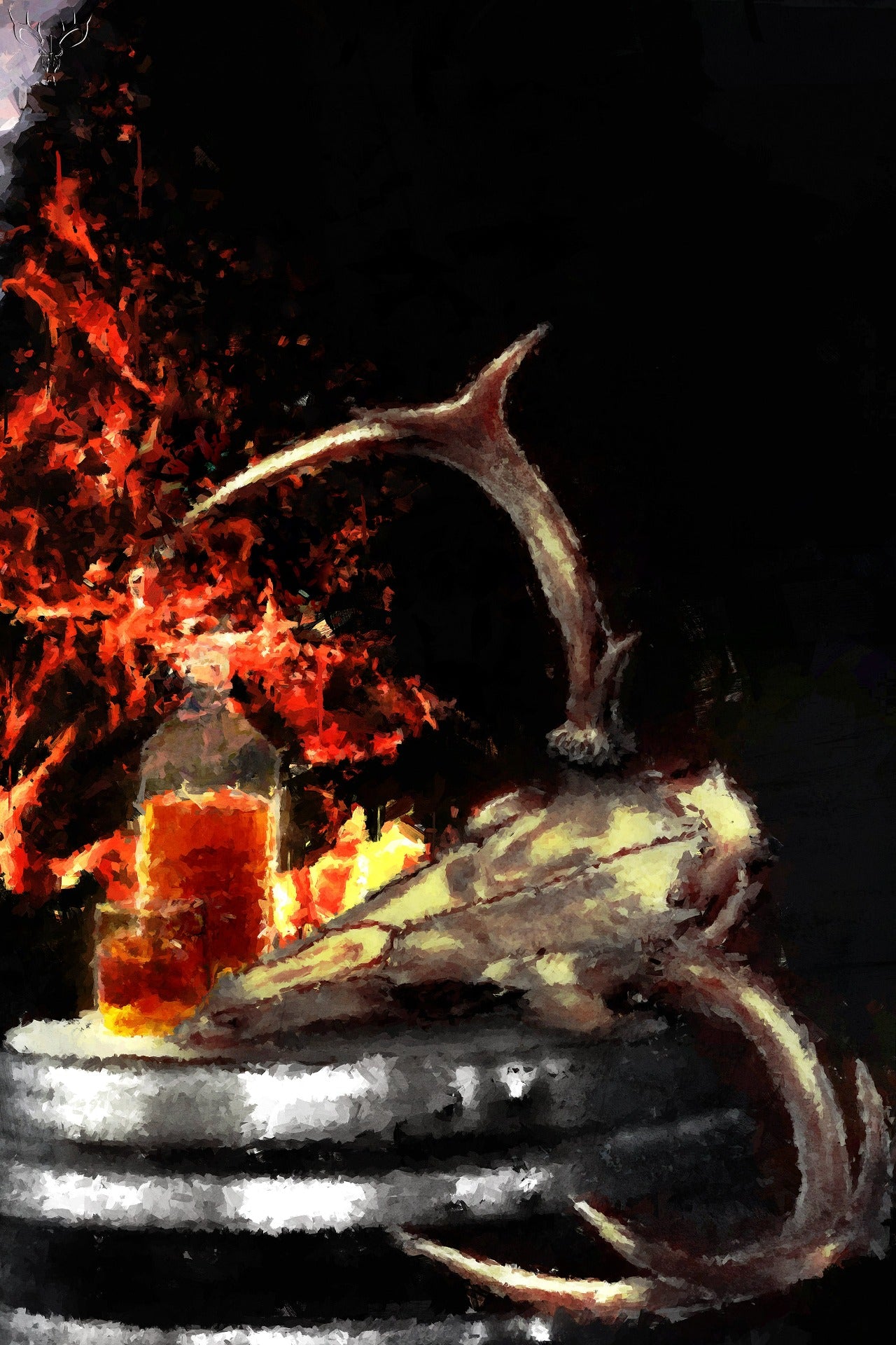 Fireside Reflections - Wood Print