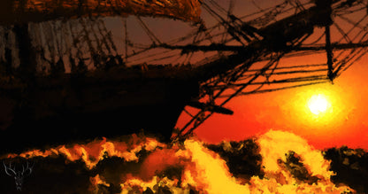 Masts O'er the Horizon - Wood Print