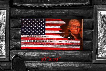 Wise Words of Thomas Jefferson - Wood Print