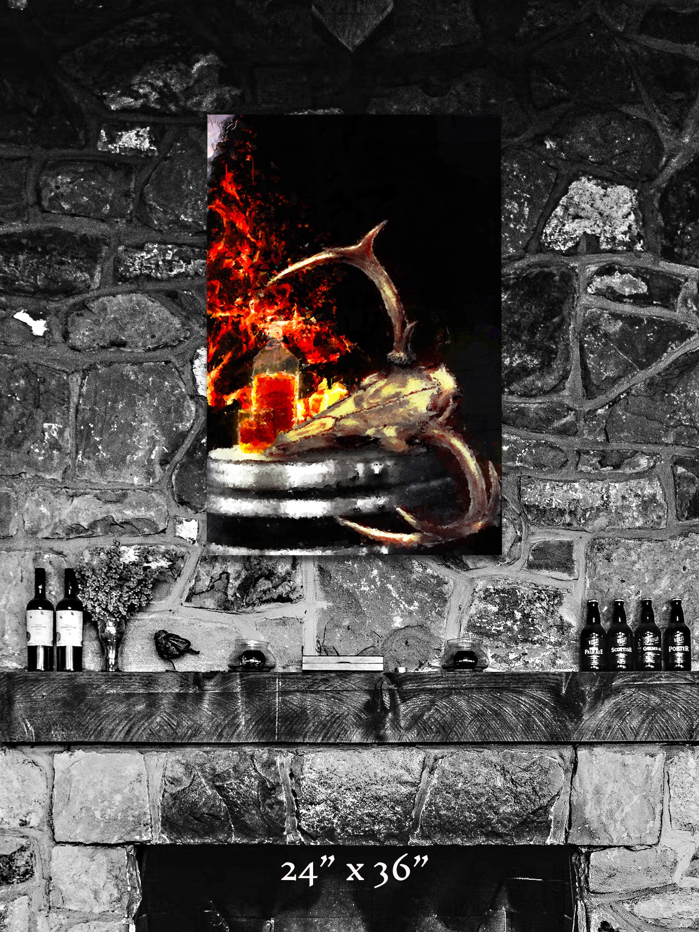 Fireside Reflections - Metal Print