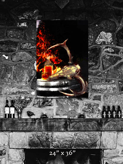 Fireside Reflections - Metal Print