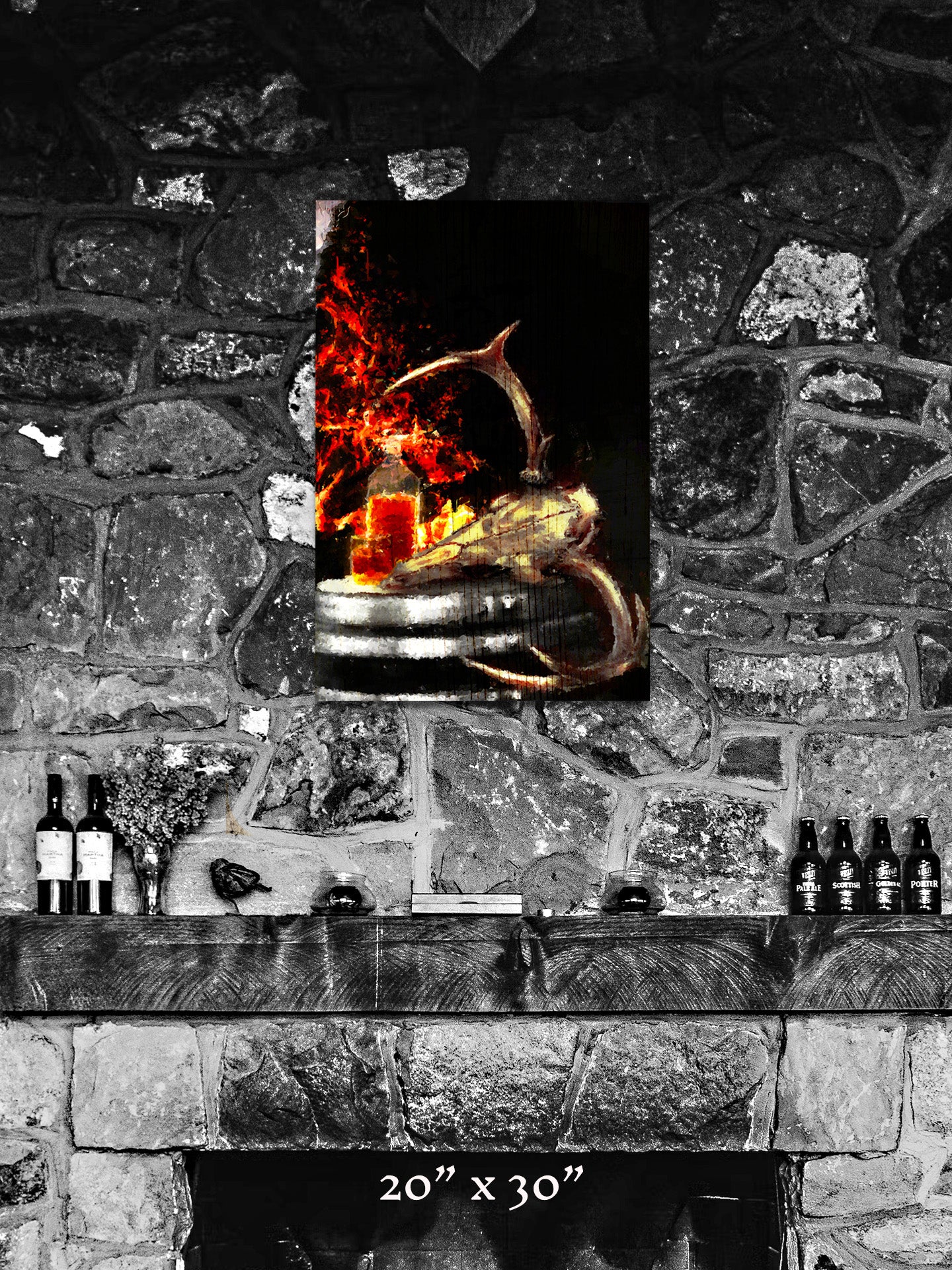 Fireside Reflections - Wood Print