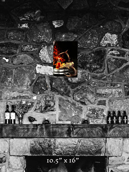 Fireside Reflections - Wood Print