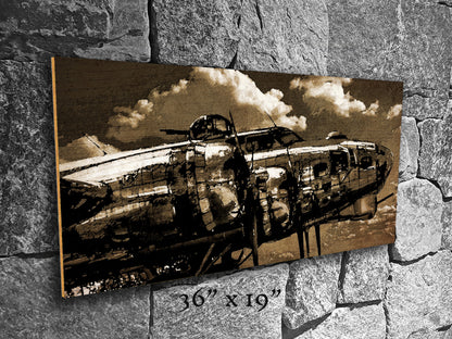 Flying Fortress - Wood Print